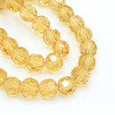 Faceted Round Glass Beads - Champagne