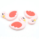 20 x Silicone Food Grade Pink Flamingo Beads 30x28mm