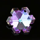 10 x Faceted Glass Snowflake Pendants Silver Plated 20mm - Lilac / Blue