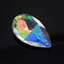 STAR BEADS: 2 x Teardrop Faceted Glass Pendants 22mm,38mm Clear AB - Pendants
