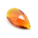 STAR BEADS: 2 x Teardrop Faceted Glass Pendants 38mm - Amber - Pendants