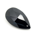 STAR BEADS: 2 x Teardrop Faceted Glass Pendants 38mm - Jet - Pendants