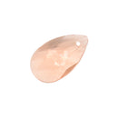 10 x Teardrop Faceted Glass Pendants 22mm - Peach