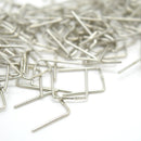 STAR BEADS: 100 x Chandelier Suncatcher Connectors - Straight / Silver Plated - Findings