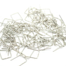 STAR BEADS: 100 x Chandelier Suncatcher Connectors - Straight / Silver Plated - Findings