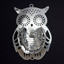 STAR BEADS: 2 x Filigree Sp Connectors With Rhinestones - Owl 35x50mm - Jewellery Findings