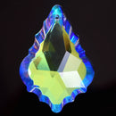 STAR BEADS: 2 x Faceted Glass Baroque Pendants Clear AB 50mm - Pendants